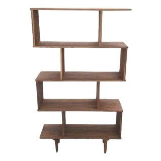 Handcrafted Walnut Bookcase For Sale