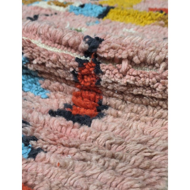 Textile Colorful Abstract Handwoven Berber Wool Rug - 8.9 X 7.1 Ft For Sale - Image 7 of 9