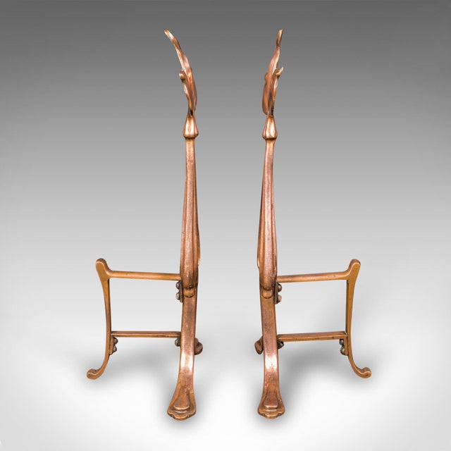 Late 19th Century Antique Fireside Companion Set, French Bronze Fire Tools, Art Nouveau, Victorian For Sale - Image 5 of 12