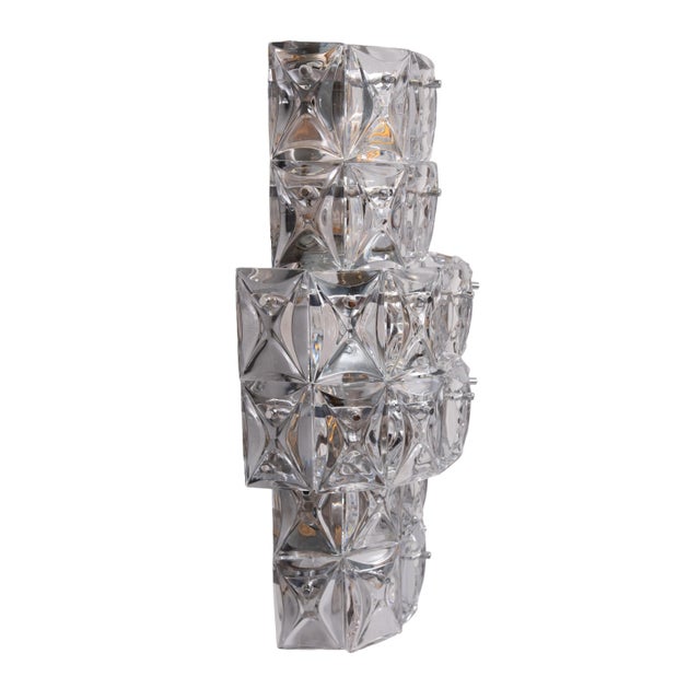 1970s Large German Crystal Glass Wall Lamps from Kinkeldey, 1970s, Set of 2 For Sale - Image 5 of 14