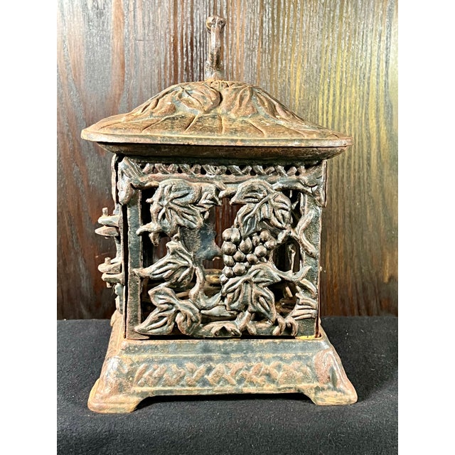 Vintage Cast Iron Japanese Style Outdoor Lantern For Sale - Image 4 of 7