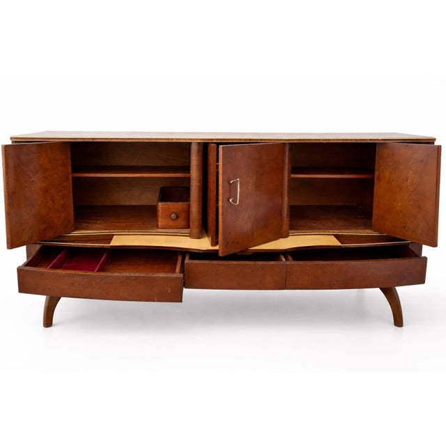 Brown Mid-Century Modern Beautility Sideboard with Drinks Cabinet, 1960s For Sale - Image 8 of 9