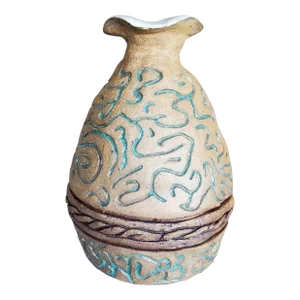 1980s Caryn Kaplan Postmodern Studio Pottery Ceramic Weed Vase
