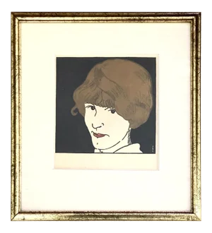 Jean E. Laboureur French “Masque Aux Cheveuxd’or” Print