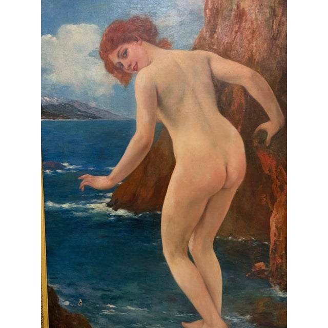 Henry Alfred Gsell “La Baigneuse” Monumental Nude Oil Painting, 1914 For Sale In New York - Image 6 of 6
