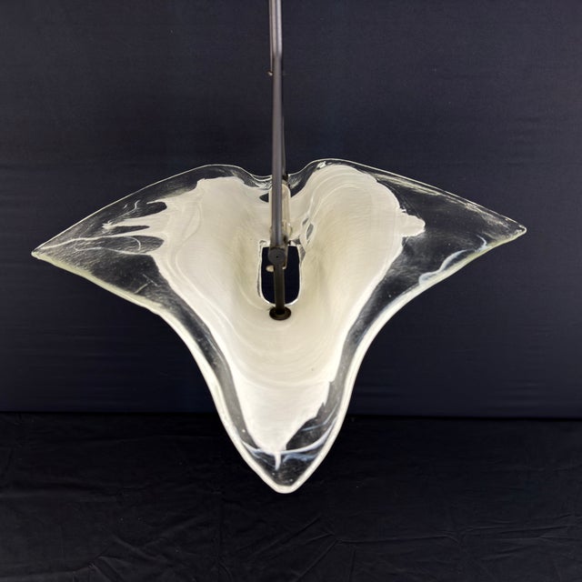 Dimensions: H 26.5” x W 16.5”. Vintage Italian handmade Murano glass pendant lamp by La Murrina, Italy 1970s. Please see...