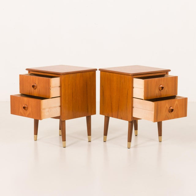 Mid-Century Danish Teak Nightstands, 1950s, Set of 2 For Sale - Image 4 of 14