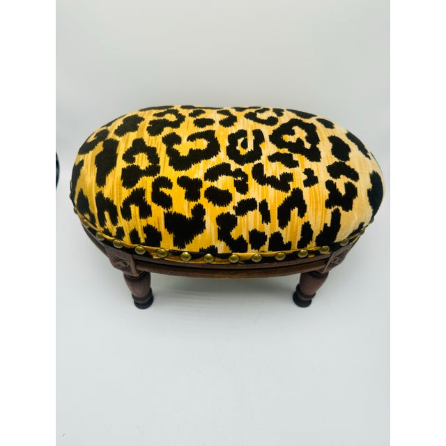 Antique French Footstool, Reupholstered For Sale - Image 4 of 5