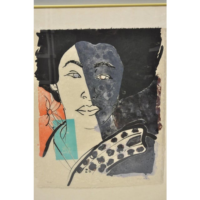 Vintage Robert Kushner 1986 Signed Lithograph Print "Hiroko" for Brooklyn Museum For Sale - Image 4 of 18