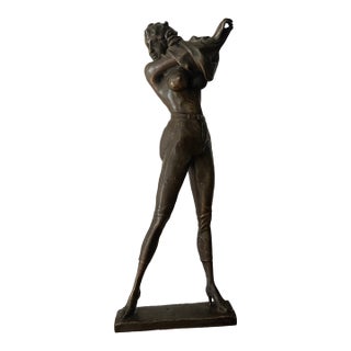 20th Century Bronze Figure of Lady by Italian Aldo Vitaleh For Sale