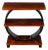 Art Deco Machine Age 3-Tier Walnut Side Table W/ Black Lacquer Round Support For Sale