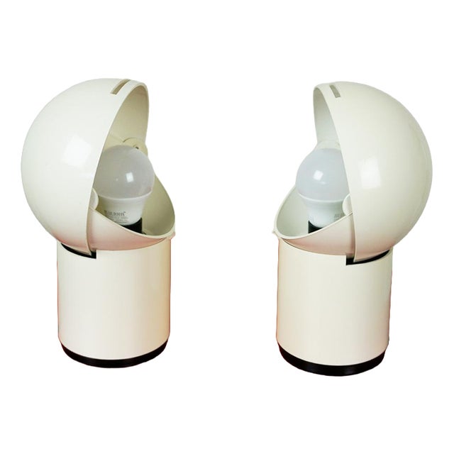 Vintage Italian Space Age Asteroidi Plastictable Lamps by Siberin Caronno, 1970s, Set of 2 For Sale