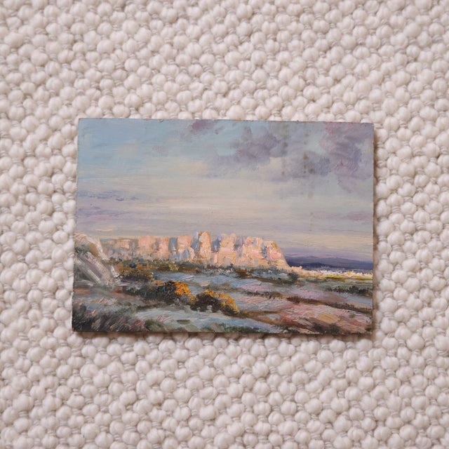 This 20th century French close view painting presents a softly rendered landscape with a delicate, atmospheric quality and...
