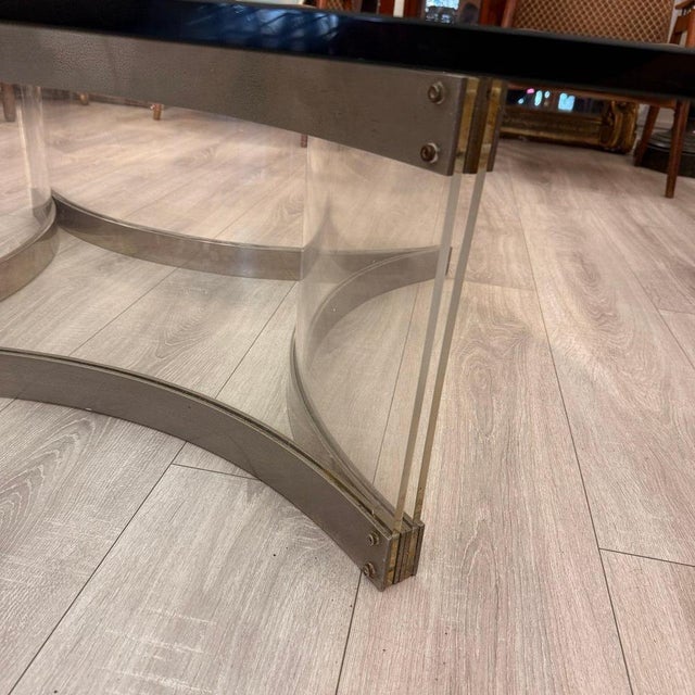 Mid-Century Modern Chrome and Acrylic Coffee Table by Alessandro Albrizzi, 1970 For Sale - Image 3 of 8
