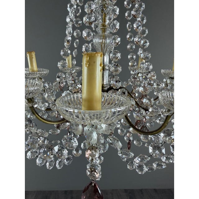 20th Century Louis XV Crystal and Bronze Chandelier with Pendants For Sale - Image 4 of 13