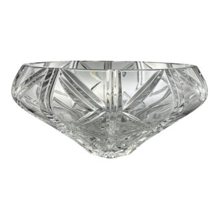 Fine Crystal Centerpiece Bowl | 12 Inch Diameter, Bulb Shape, Vintage Cut Glass For Sale