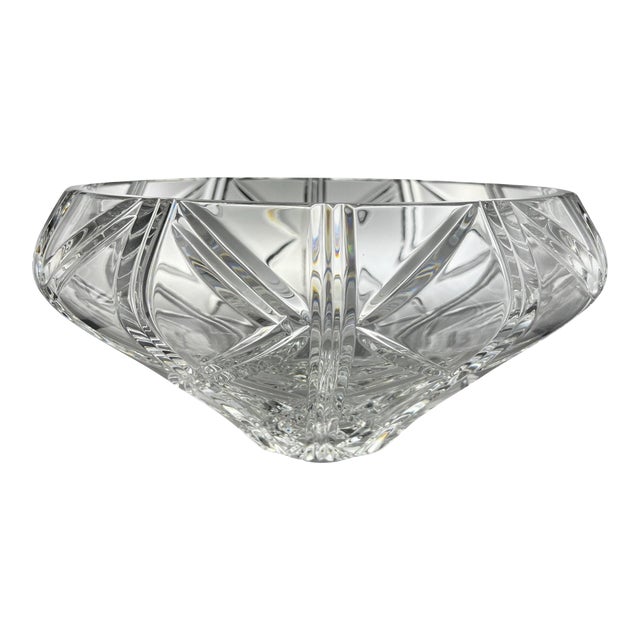 Fine Crystal Centerpiece Bowl | 12 Inch Diameter, Bulb Shape, Vintage Cut Glass For Sale