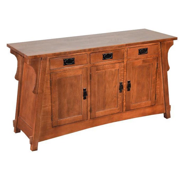 Wood Mission Oak Crofter Console Cabinet - 55" - Walnut Stain For Sale - Image 7 of 14