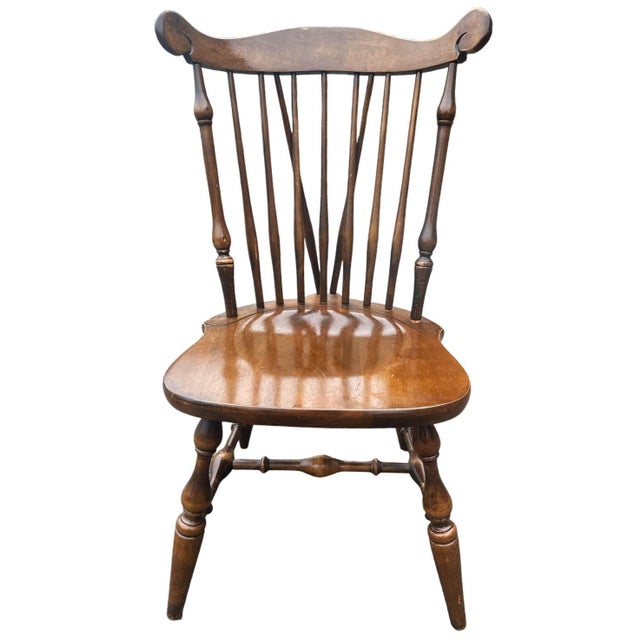 Temple Stuart Vintage Rockingham Hard Rock Maple Windsor Dining Chairs