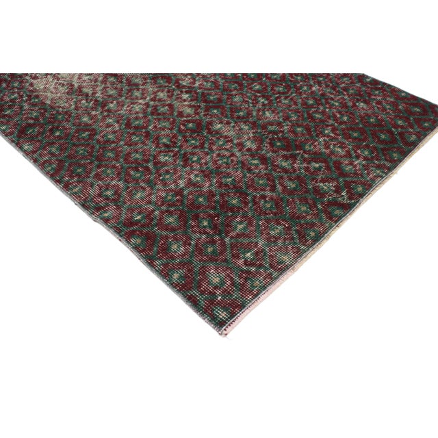 51907 Zeki Muren Vintage Turkish Sivas Rug, 02’08 x 05’10. The Emerald Lattice: A Zeki Müren Turkish Sivas Rug of...