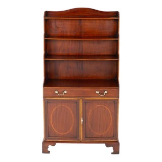 Regency Revival Open Front Waterfall Bookcase in Mahogany, 1890s For Sale