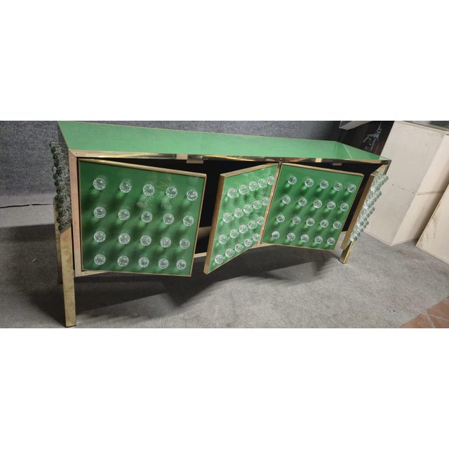 Italian Sculptural Sideboard with 120 Murano Glass and Brass Spheres from Justfurnituress SRL For Sale - Image 12 of 18