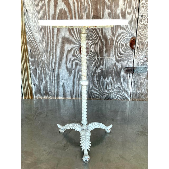 Vintage Boho Patinated Feathers Drinks Table For Sale - Image 9 of 9