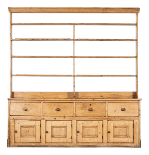 Large Antique English Vernacular Pine Dresser, 1830