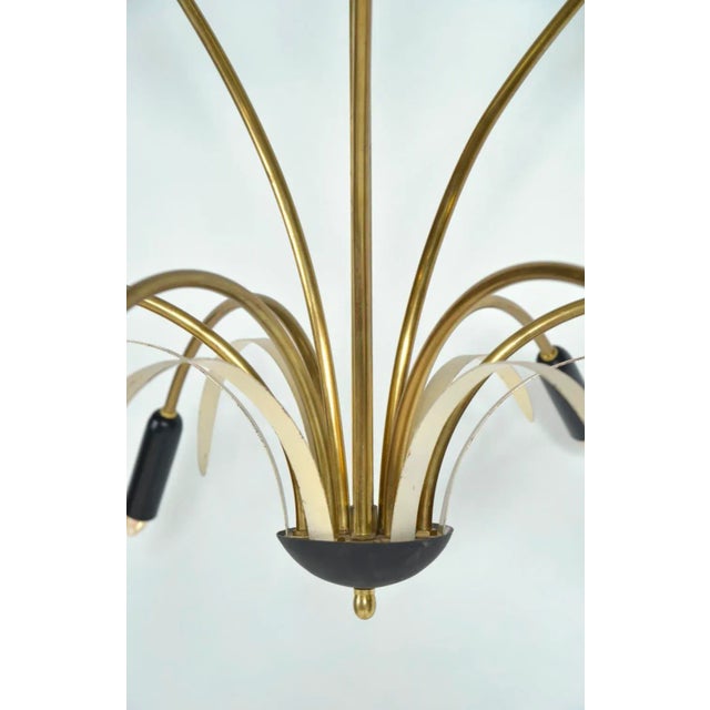 Mid-Century Italian 9-Arm Spider Pendant Light in Brass and Copper from Stilnovo, 1950s For Sale - Image 10 of 15