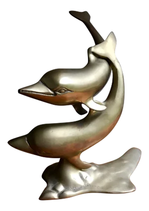 Brass Dolphins Figurine