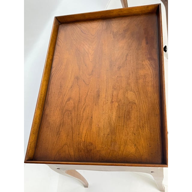 Pair of Vintage Baker Furniture French Country Side Tables With Candle Slides For Sale - Image 15 of 17