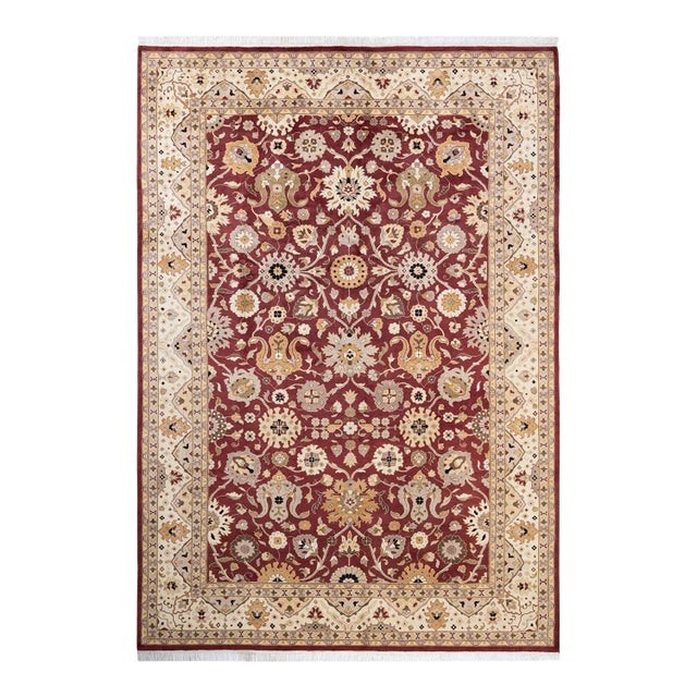 Red Mogul, One-of-a-Kind Hand-Knotted Area Rug in Red, 6' 3" x 8' 3" For Sale - Image 8 of 8