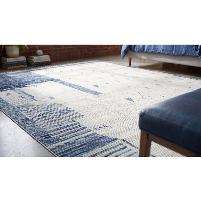9x13 Gray Hand-Knotted Wool Deconstructed Geometry Tribal Modern Carpet Rug For Sale - Image 9 of 14