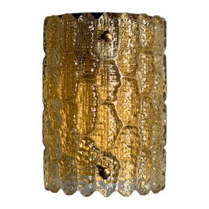 Orrefors, Swedish Modern, Brass, Glass, Wall Light, Sweden, 1960s
