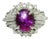 3.93 Carat Purple Star Sapphire Diamond Platinum Burst Ring, Size 8.5 For Sale