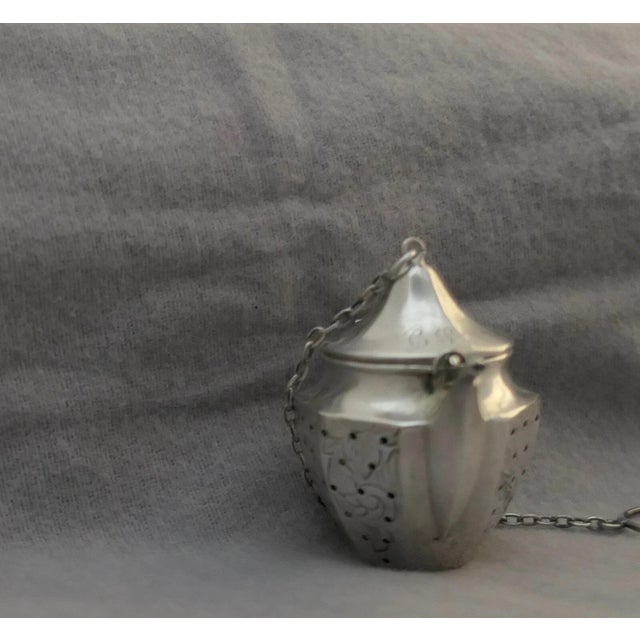 Sterling Miniature Teapot Tea Strainer For Sale - Image 4 of 9