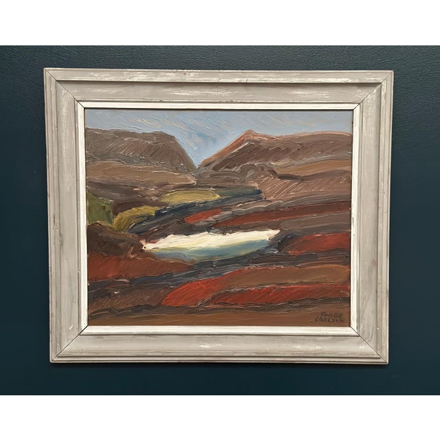 Thage Carlson, Rustic Landscape, 1960s, Oil on Panel For Sale - Image 17 of 18