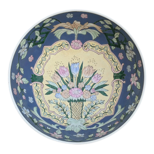 Vintage Chinoiserie Easter Spring Floral Porcelain Decorative Bowl