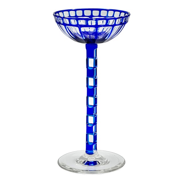 Blue Sweet Wine Glass by Otto Prutscher for Meyrs Neffe, 1908 For Sale