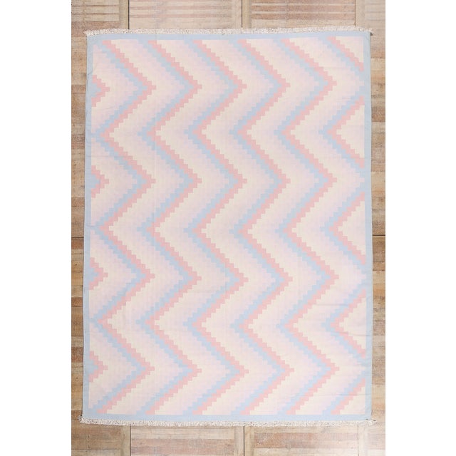 Vintage Indian Dhurrie Rug, 10'00 X 14'00 For Sale - Image 10 of 10