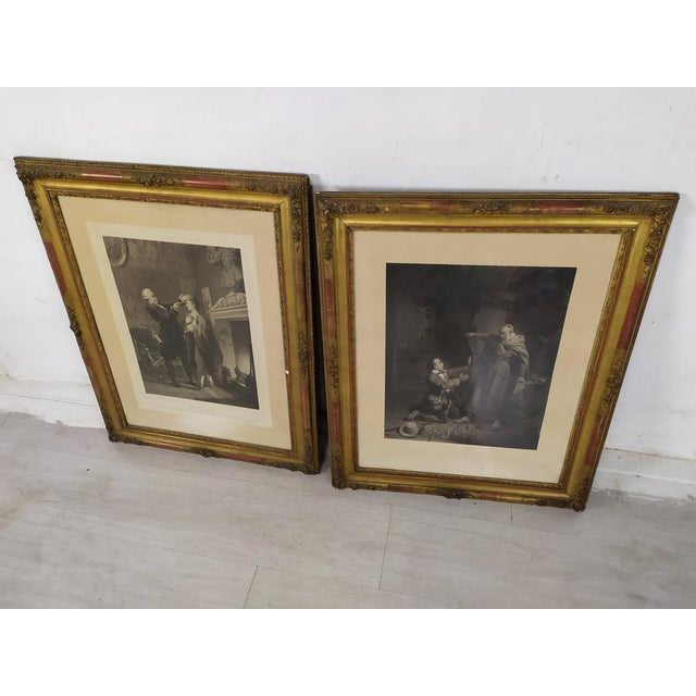 Figurative Scenes, 1800s, Engravings, Framed, Set of 2 For Sale - Image 3 of 18