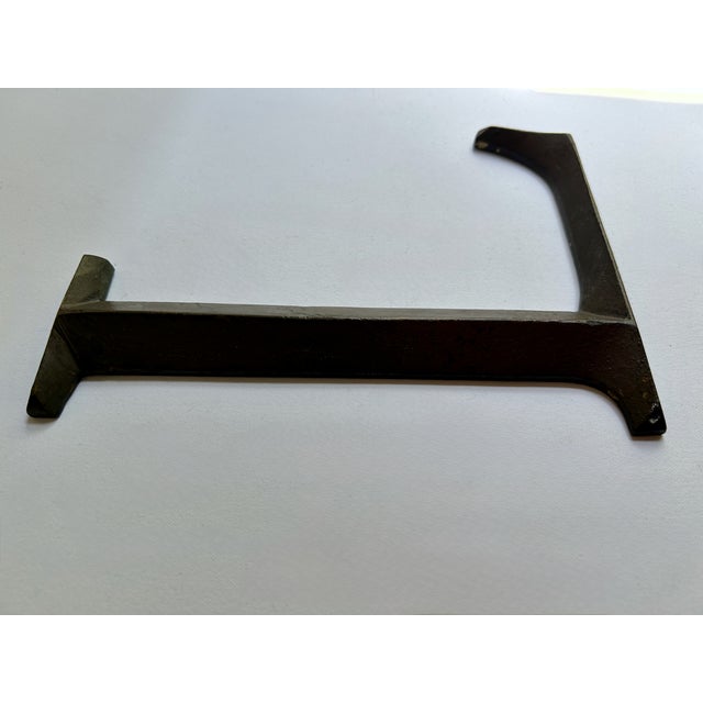 Antique Bronze Letter "L" Hanging Wall Signage For Sale - Image 12 of 15