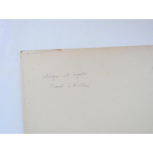 Vintage mid century black and white photograph by Frank J. Heller (1917-2008) Oklahoma. Signed and titled Chicago At Night...