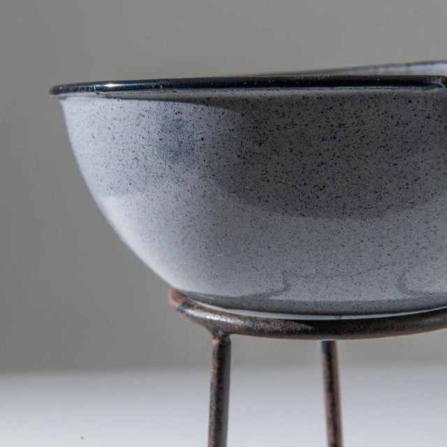 Vintage Central European Enamelled Bowl on Stand For Sale - Image 9 of 10