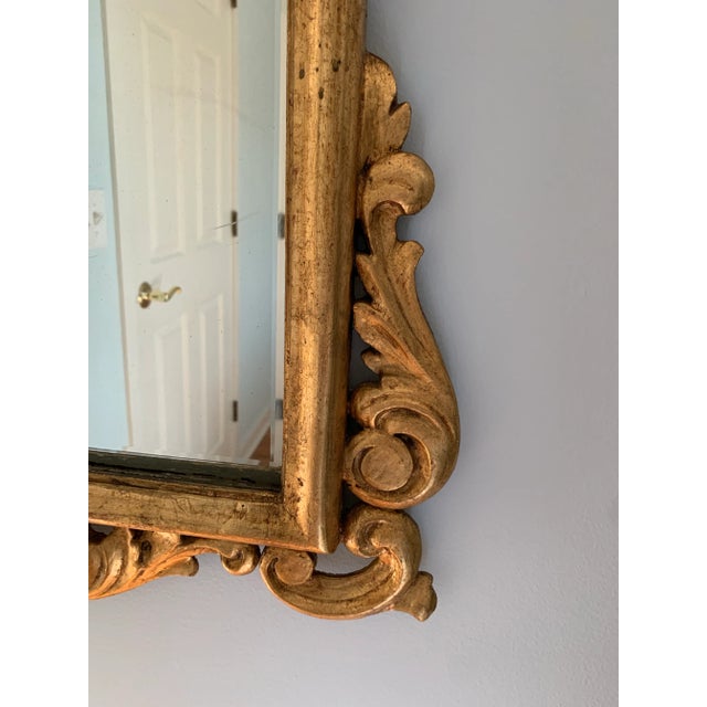 Antique 1890s Ornate Carved Giltwood Mirror For Sale - Image 4 of 5