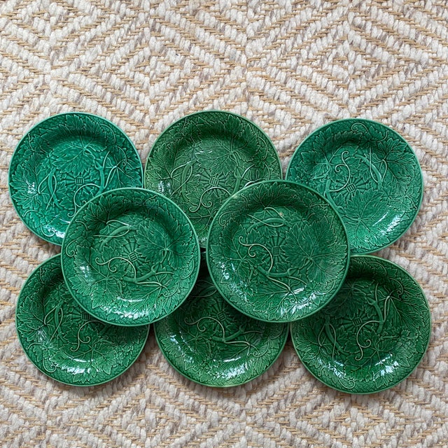 19th Century Wedgwood Basketweave Majolica Plates Set of 8 Chairish