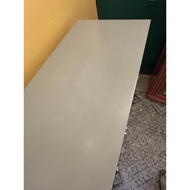 Paint Asian Style Contemporary Gray Lacquer Sideboard For Sale - Image 7 of 11