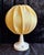 Vintage Table Lamp with White Plastic and Yellow Fabric Shade, 1970s, in Very Good conditions. Designed 1970 to 1979...
