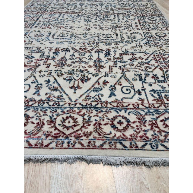9x12 Lila Chic Multicolor Floral Modern Hand Knotted Wool & Viscose Carpet Rug For Sale - Image 4 of 5