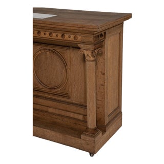 19th Century France Renaissance Amber Wood Console Table For Sale